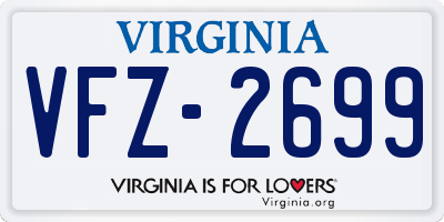 VA license plate VFZ2699
