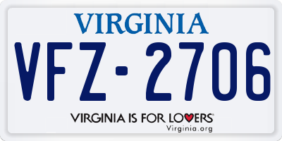 VA license plate VFZ2706