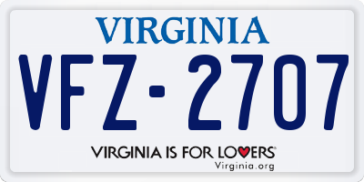 VA license plate VFZ2707