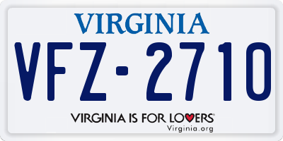 VA license plate VFZ2710