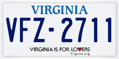 VA license plate VFZ2711