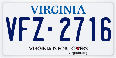 VA license plate VFZ2716