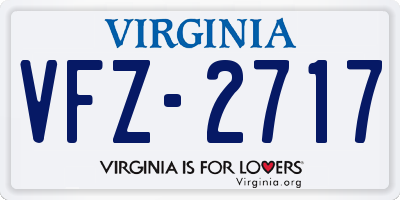VA license plate VFZ2717