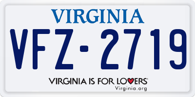 VA license plate VFZ2719