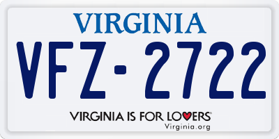 VA license plate VFZ2722