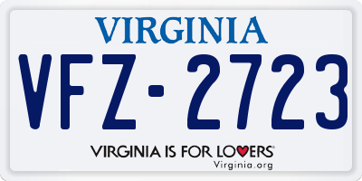 VA license plate VFZ2723