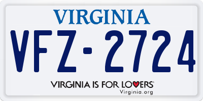 VA license plate VFZ2724