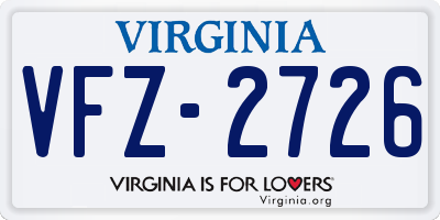 VA license plate VFZ2726