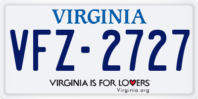 VA license plate VFZ2727