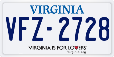 VA license plate VFZ2728
