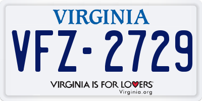 VA license plate VFZ2729