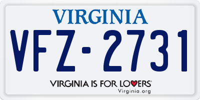 VA license plate VFZ2731