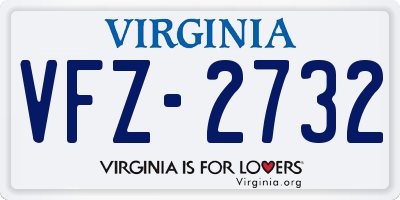 VA license plate VFZ2732