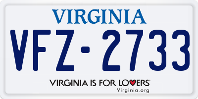 VA license plate VFZ2733