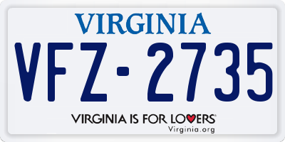 VA license plate VFZ2735