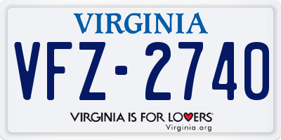 VA license plate VFZ2740