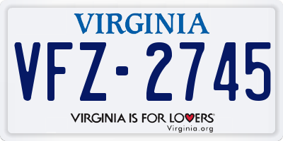 VA license plate VFZ2745