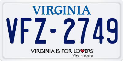 VA license plate VFZ2749
