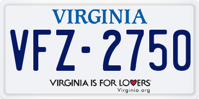 VA license plate VFZ2750