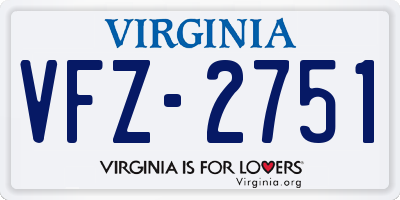 VA license plate VFZ2751