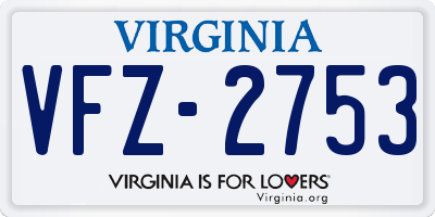 VA license plate VFZ2753