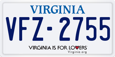 VA license plate VFZ2755
