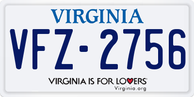 VA license plate VFZ2756