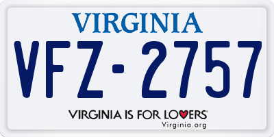 VA license plate VFZ2757