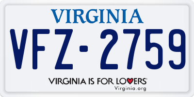 VA license plate VFZ2759