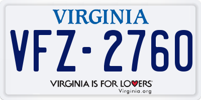 VA license plate VFZ2760