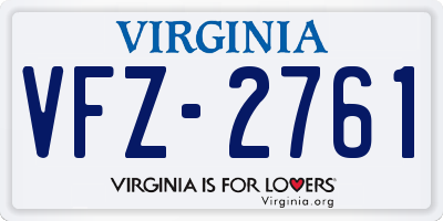 VA license plate VFZ2761