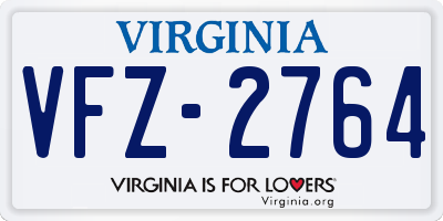 VA license plate VFZ2764