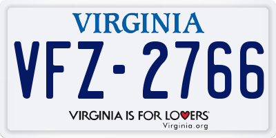 VA license plate VFZ2766