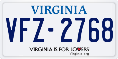 VA license plate VFZ2768