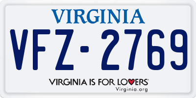 VA license plate VFZ2769