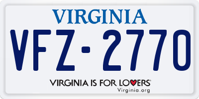 VA license plate VFZ2770
