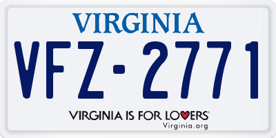 VA license plate VFZ2771