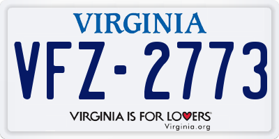 VA license plate VFZ2773