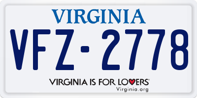 VA license plate VFZ2778