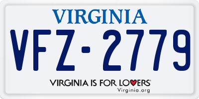 VA license plate VFZ2779