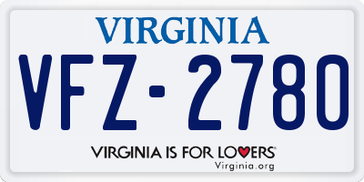 VA license plate VFZ2780