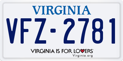 VA license plate VFZ2781