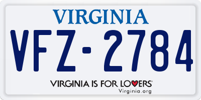 VA license plate VFZ2784
