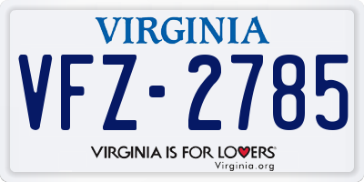VA license plate VFZ2785