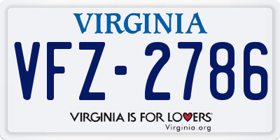 VA license plate VFZ2786