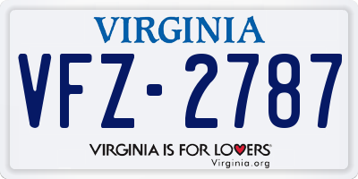 VA license plate VFZ2787