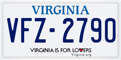 VA license plate VFZ2790