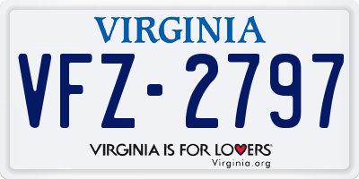 VA license plate VFZ2797