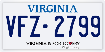VA license plate VFZ2799