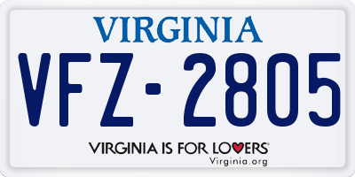 VA license plate VFZ2805